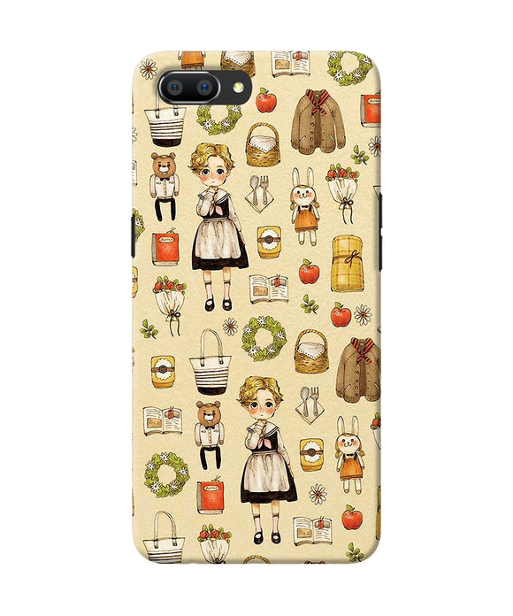 Canvas Girl Print Realme C1 Back Cover