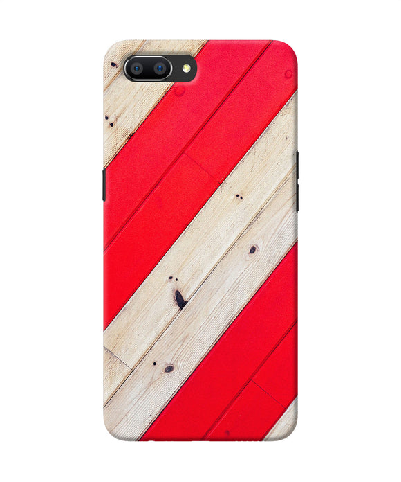 Abstract Red Brown Wooden Realme C1 Back Cover