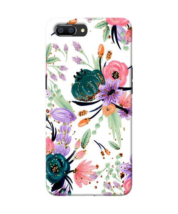 Abstract Flowers Print Realme C1 Back Cover