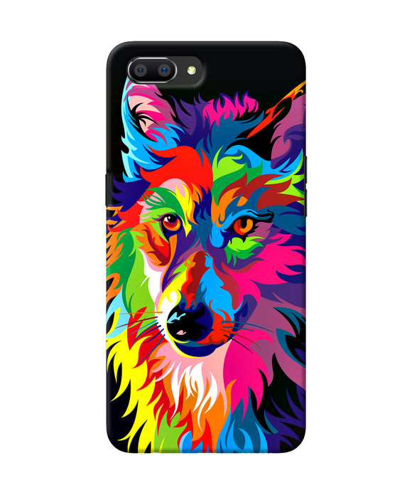 Colorful Wolf Sketch Realme C1 Back Cover