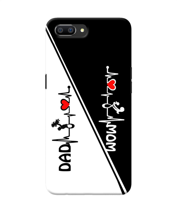 Mom Dad Heart Line Black And White Realme C1 Back Cover