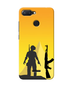 PUBG Silhouette Redmi 6 Real 4D Back Cover