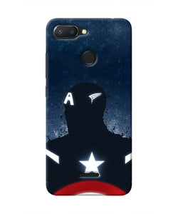 Captain america Shield Redmi 6 Real 4D Back Cover