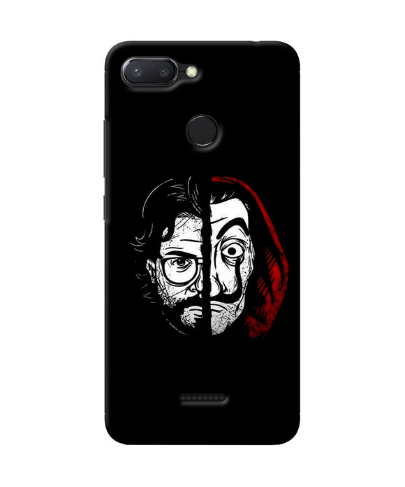 Money Heist Professor Mask Sketch Redmi 6 Back Cover