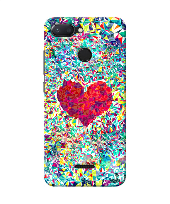 Red Heart Print Redmi 6 Back Cover