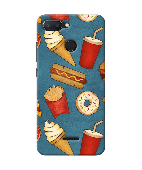 Abstract Food Print Redmi 6 Back Cover
