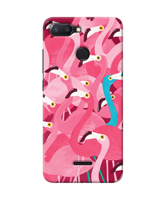 Abstract Sheer Bird Pink Print Redmi 6 Back Cover