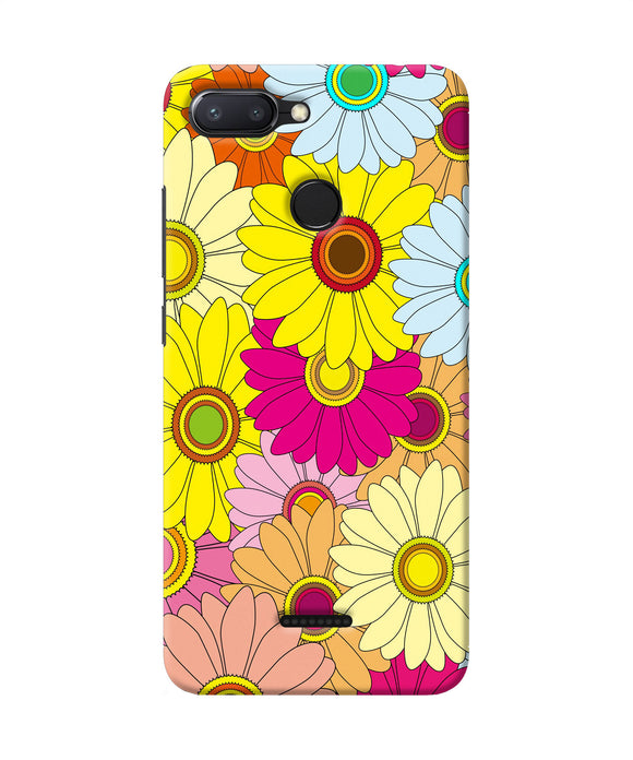 Abstract Colorful Flowers Redmi 6 Back Cover