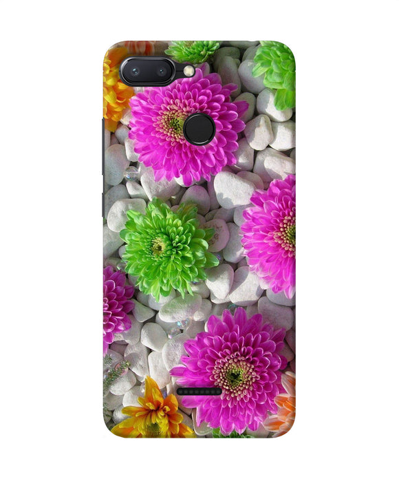 Natural Flower Stones Redmi 6 Back Cover
