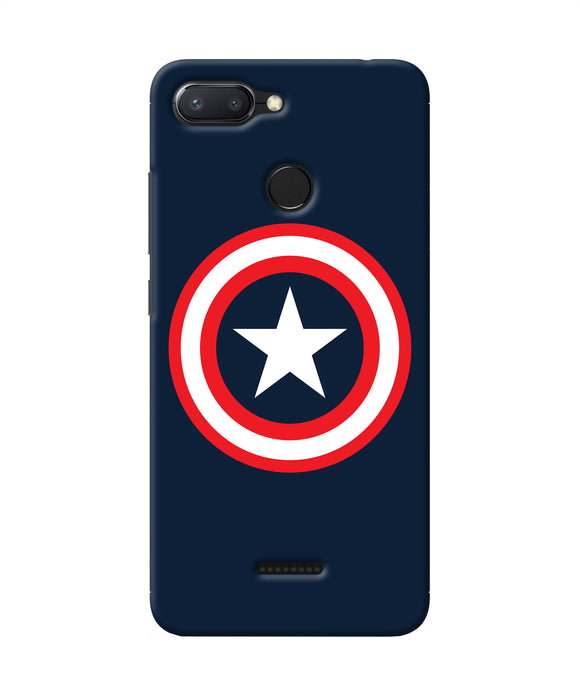 Captain America Logo Redmi 6 Back Cover