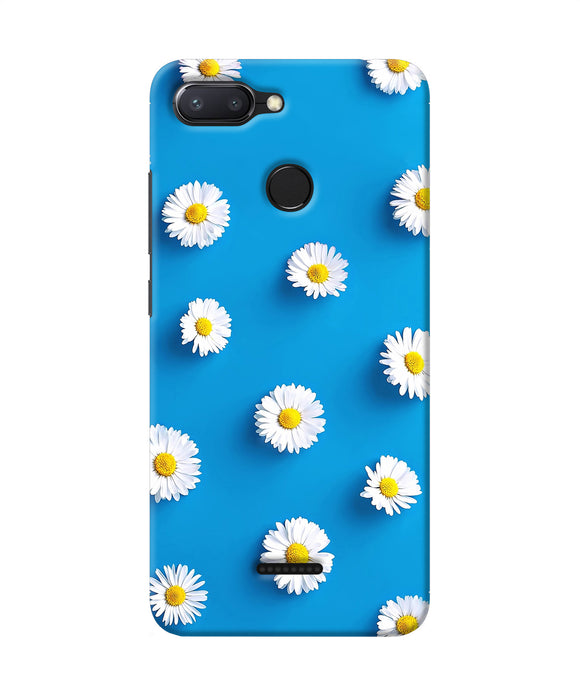 White Flowers Redmi 6 Back Cover