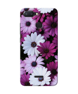 White Violet Flowers Redmi 6 Back Cover