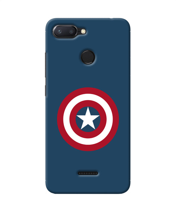 Captain America Logo Redmi 6 Back Cover