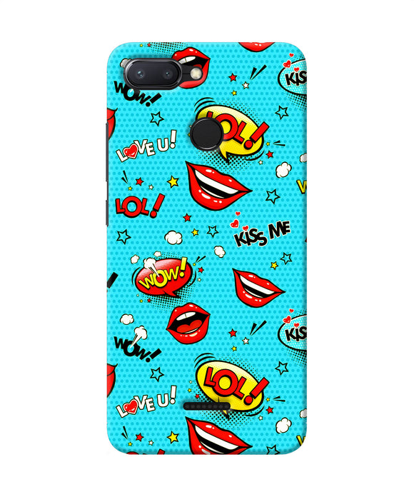 Lol Lips Print Redmi 6 Back Cover