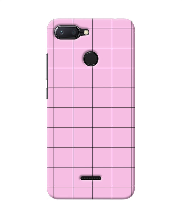 Pink Square Print Redmi 6 Back Cover