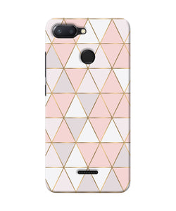 Abstract Pink Triangle Pattern Redmi 6 Back Cover