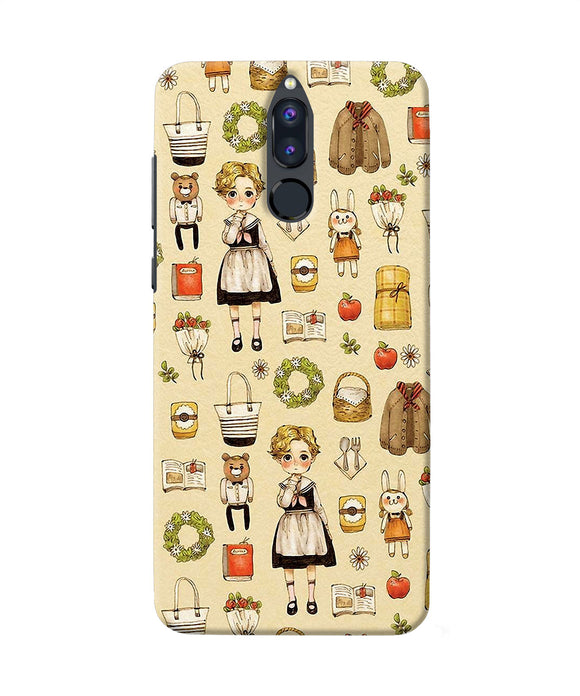 Canvas Girl Print Honor 9i Back Cover