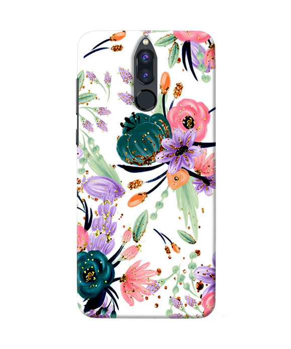 Abstract Flowers Print Honor 9i Back Cover