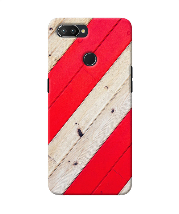 Abstract Red Brown Wooden Realme U1 Back Cover