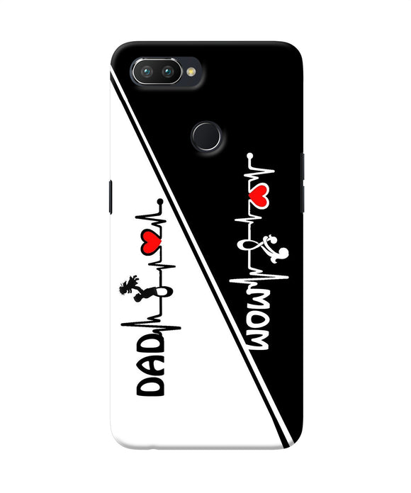 Mom Dad Heart Line Black And White Realme U1 Back Cover