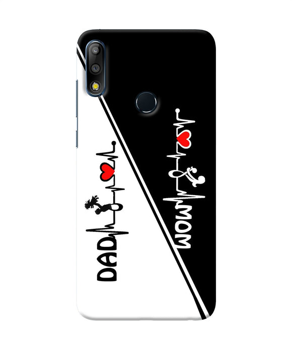 Mom Dad Heart Line Black And White Asus Zenfone Max Pro M2 Back Cover