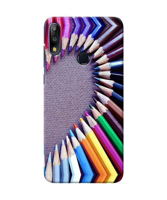 Color Pencil Half Heart Asus Zenfone Max Pro M2 Back Cover