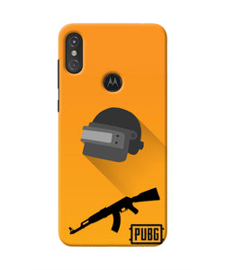 PUBG Helmet and Gun Moto One Power Real 4D Back Cover