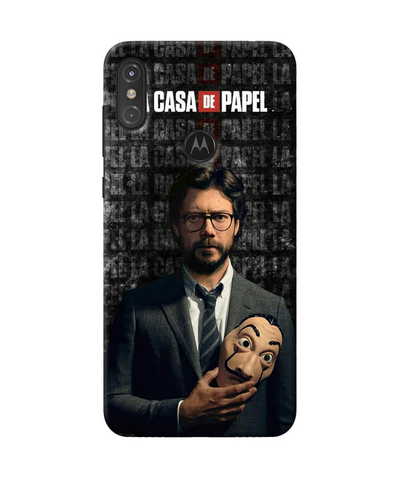Money Heist Professor with Mask Moto One Power Back Cover