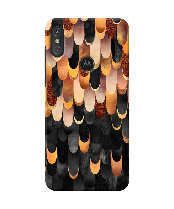 Abstract Wooden Rug Moto One Power Back Cover