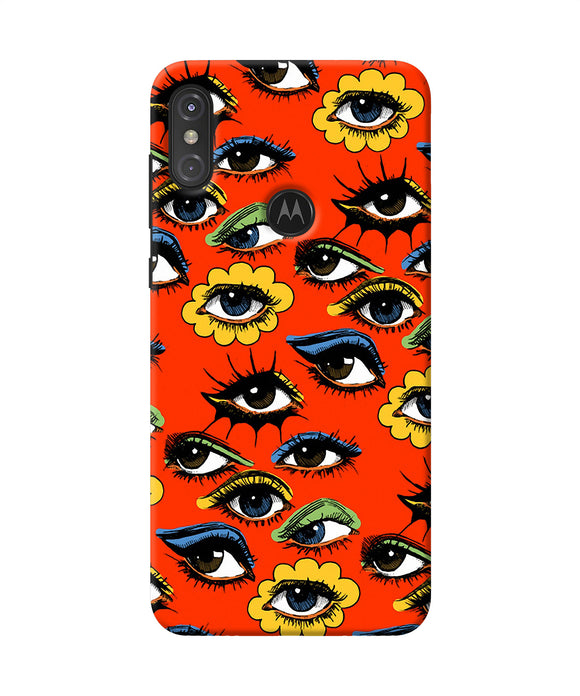 Abstract Eyes Pattern Moto One Power Back Cover