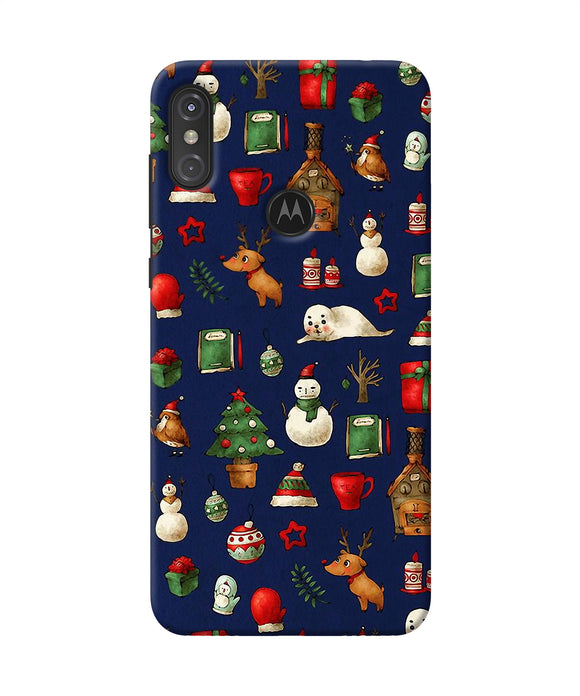 Canvas Christmas Print Moto One Power Back Cover