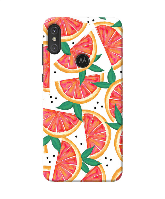 Abstract Orange Print Moto One Power Back Cover