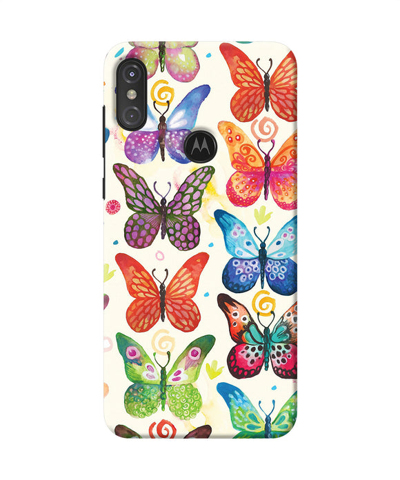 Abstract Butterfly Print Moto One Power Back Cover