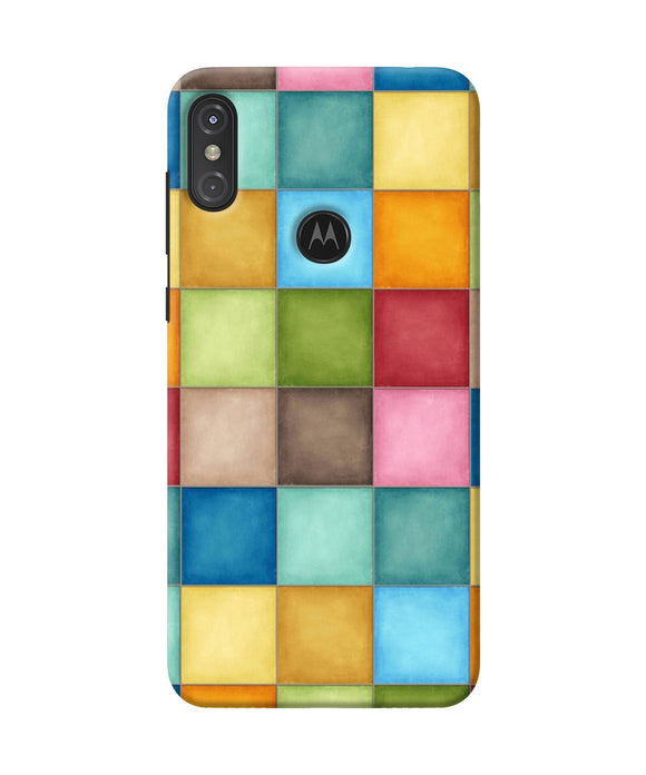 Abstract Colorful Squares Moto One Power Back Cover