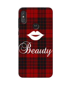 Beauty Red Square Moto One Power Back Cover
