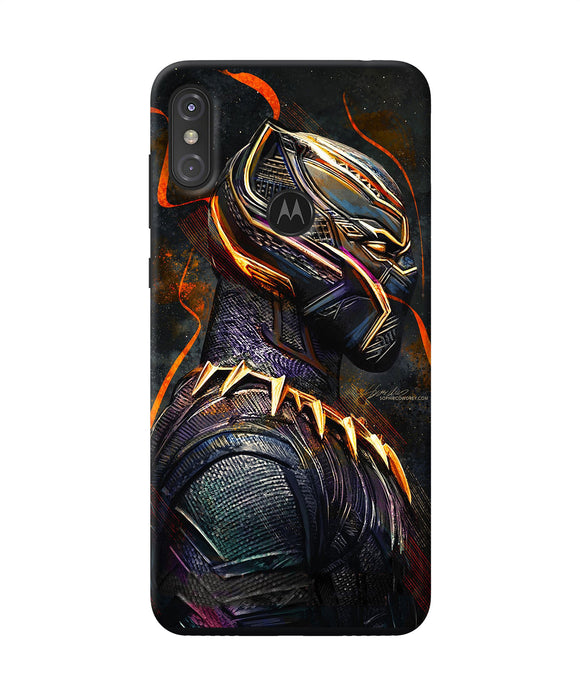 Black Panther Side Face Moto One Power Back Cover