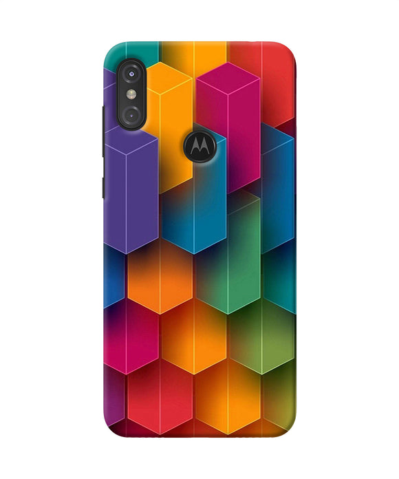 Abstract Rectangle Print Moto One Power Back Cover