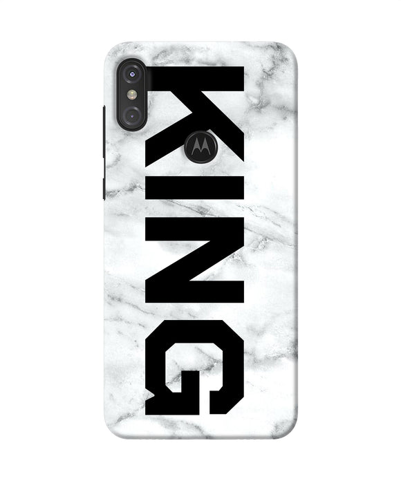 King Marble Text Moto One Power Back Cover