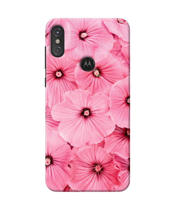 Pink Flowers Moto One Power Back Cover