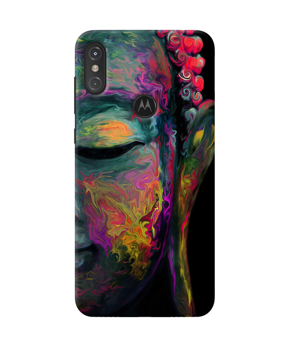 Buddha Face Painting Moto One Power Back Cover