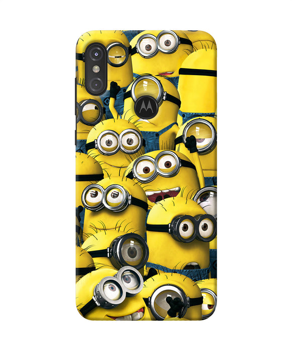Minions Crowd Moto One Power Back Cover