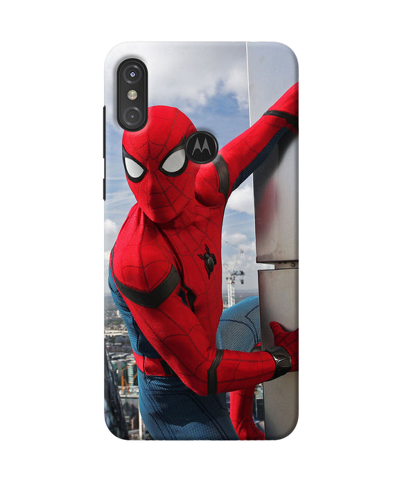 Spiderman On The Wall Moto One Power Back Cover