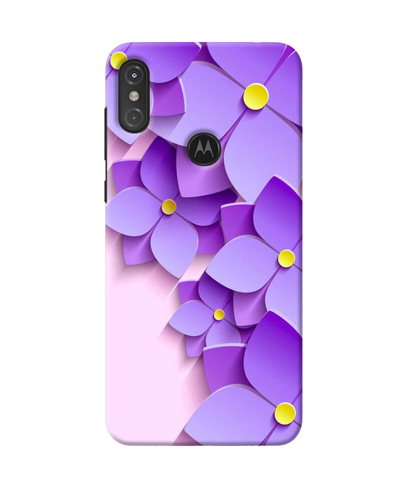 Violet Flower Craft Moto One Power Back Cover