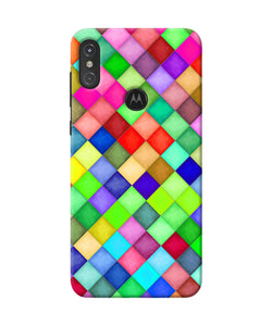 Abstract Colorful Squares Moto One Power Back Cover