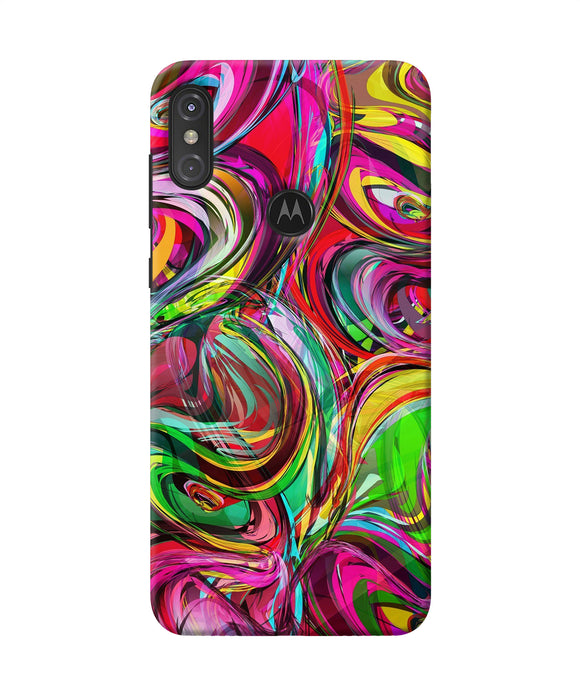 Abstract Colorful Ink Moto One Power Back Cover