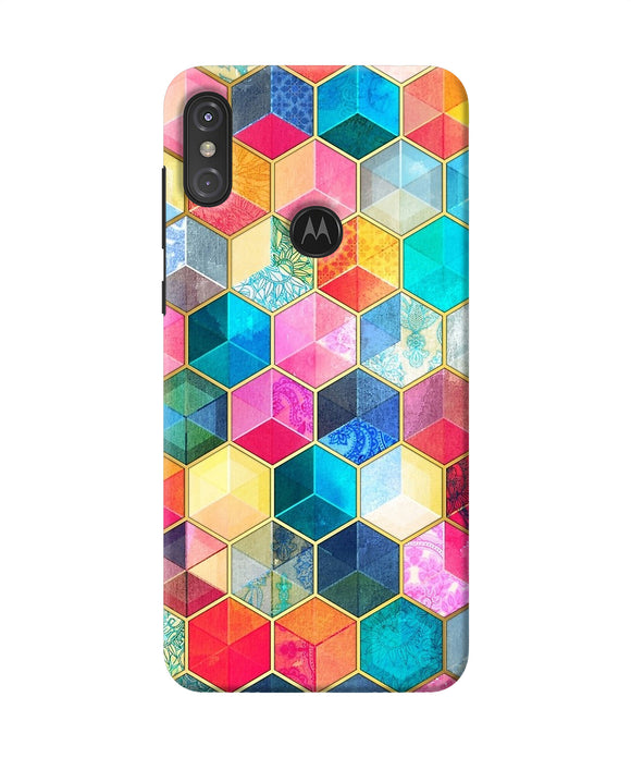 Abstract Color Box Moto One Power Back Cover