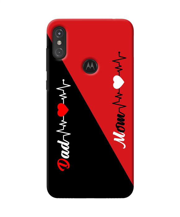 Mom Dad Heart Line Moto One Power Back Cover