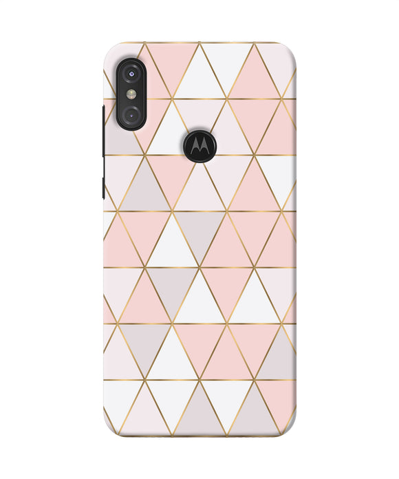 Abstract Pink Triangle Pattern Moto One Power Back Cover