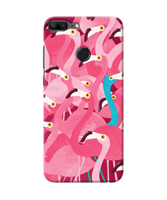 Abstract Sheer Bird Pink Print Honor 9 Lite Back Cover