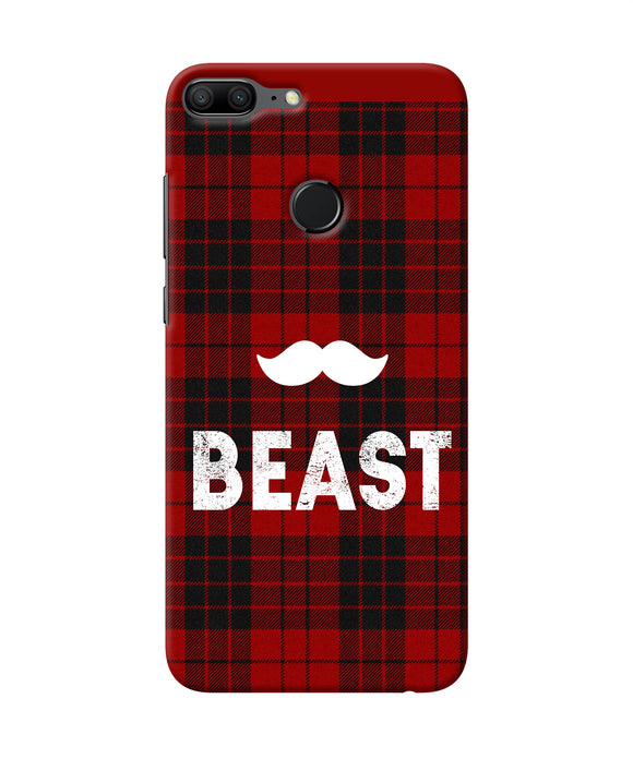 Beast Red Square Honor 9 Lite Back Cover